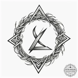 143. tattoo sketch: "potok" rune as a path of... - эскиз тату (№1755093411_0, 13.08.2025 13:56) — tattoo-photo.ru