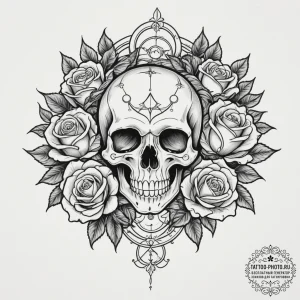 Tattoo design a zodiac glyph (symbol) with su... - эскиз тату (№1755094003_0, 13.08.2025 14:06) — tattoo-photo.ru