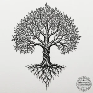 Tattoo sketch a stylized "tree of life" with... - эскиз тату (№1755094790_0, 13.08.2025 14:19) — tattoo-photo.ru