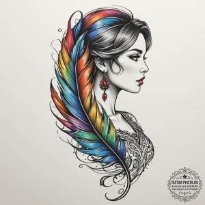 Tattoo sketch a small, elegant feather on the... - эскиз тату (№1755096170_0, 13.08.2025 14:42) — tattoo-photo.ru
