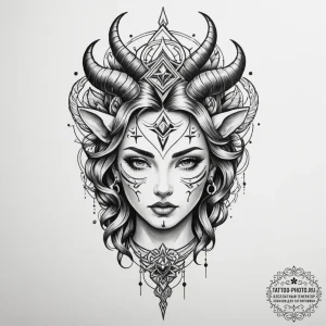 Tattoo sketch a neo-traditional portrait of a... - эскиз тату (№1755097357_0, 13.08.2025 15:02) — tattoo-photo.ru