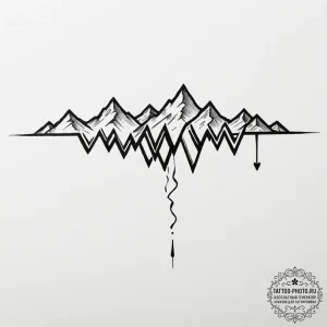 Tattoo design a minimalist tattoo of a heartb... - эскиз тату (№1755098149_0, 13.08.2025 15:15) — tattoo-photo.ru
