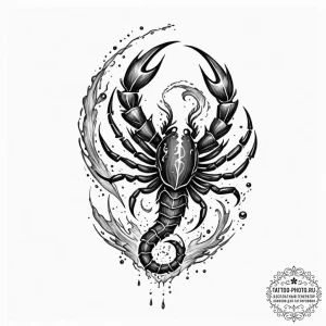 Tattoo design a scorpio symbol composed of da... - эскиз тату (№1755098544_0, 13.08.2025 15:22) — tattoo-photo.ru