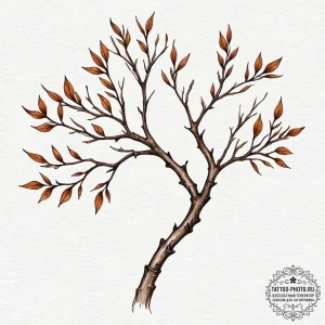 Tattoo design a simple tree branch., tattoo d... - эскиз тату (№1755101960_0, 13.08.2025 16:19) — tattoo-photo.ru