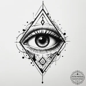 Tattoo sketch a 'third eye' symbol with subtl... - эскиз тату (№1755103735_0, 13.08.2025 16:48) — tattoo-photo.ru