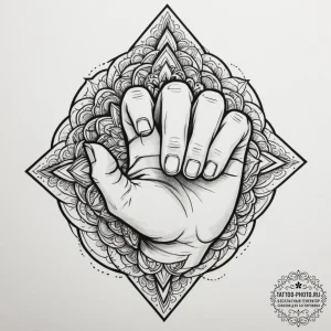 Tattoo sketch a stylized fist punching throug... - эскиз тату (№1755104321_0, 13.08.2025 16:58) — tattoo-photo.ru