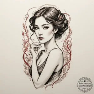 A person developing film in a darkroom, lit b... - эскиз тату (№1755105693_0, 13.08.2025 17:21) — tattoo-photo.ru