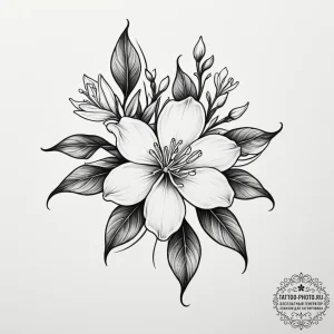 Jasmine - эскиз тату (№1755107071_0, 13.08.2025 17:44) — tattoo-photo.ru