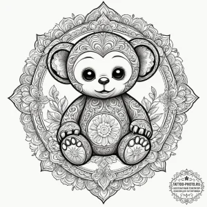 Cheburashka, tattoo drawing outline, sepia to... - эскиз тату (№1755112028_0, 13.08.2025 19:07) — tattoo-photo.ru