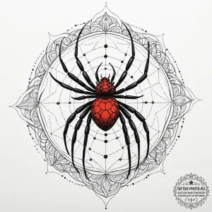Black widow (spider), artistic tattoo sketch,... - эскиз тату (№1755114010_0, 13.08.2025 19:40) — tattoo-photo.ru