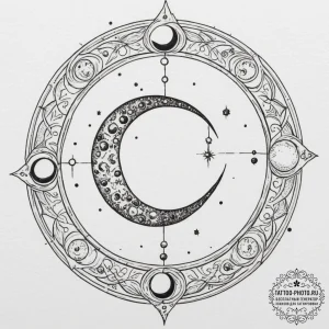 Tattoo sketch a zodiac constellation intertwi... - эскиз тату (№1755114209_0, 13.08.2025 19:43) — tattoo-photo.ru