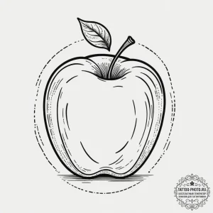 Tattoo sketch 'apple' on one, 'pie' on the ot... - эскиз тату (№1755114803_0, 13.08.2025 19:53) — tattoo-photo.ru