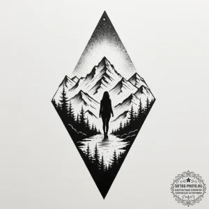 Tattoo sketch a minimalist silhouette of a wo... - эскиз тату (№1755115003_0, 13.08.2025 19:56) — tattoo-photo.ru
