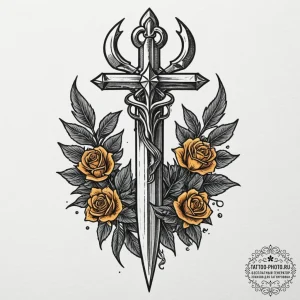 A sacrificial dagger on an altar, tattoo draw... - эскиз тату (№1755116807_0, 13.08.2025 20:26) — tattoo-photo.ru