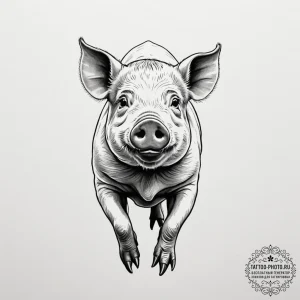 Pig, concept art for tattoo, sketch tattoo st... - эскиз тату (№1755117213_0, 13.08.2025 20:33) — tattoo-photo.ru