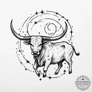Tattoo design a taurus constellation integrat... - эскиз тату (№1755119411_0, 13.08.2025 21:10) — tattoo-photo.ru