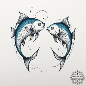 Tattoo design pisces fish, one in dotwork, th... - эскиз тату (№1755120007_0, 13.08.2025 21:20) — tattoo-photo.ru