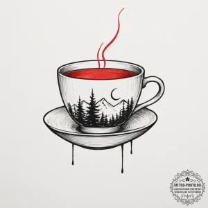Tattoo sketch a simple object (e.g., a cup) w... - эскиз тату (№1755121402_0, 13.08.2025 21:43) — tattoo-photo.ru