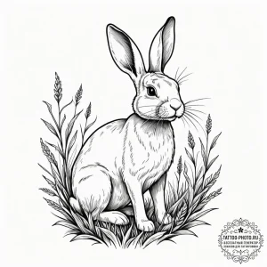 Tattoo design a simple silhouette of a rabbit... - эскиз тату (№1755121999_0, 13.08.2025 21:53) — tattoo-photo.ru