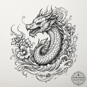 Vodyanoy (water spirit), artistic tattoo sket... - эскиз тату (№1755123006_0, 13.08.2025 22:10) — tattoo-photo.ru