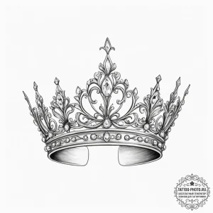 Tattoo sketch a small, delicate crown or tiar... - эскиз тату (№1755123204_0, 13.08.2025 22:13) — tattoo-photo.ru