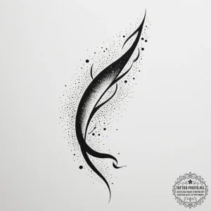 Tattoo sketch a stylized comet with a trailin... - эскиз тату (№1755123807_0, 13.08.2025 22:23) — tattoo-photo.ru