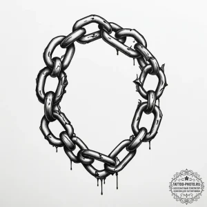 Tattoo design a broken chain with one strong,... - эскиз тату (№1755124009_0, 13.08.2025 22:26) — tattoo-photo.ru