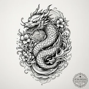 Chain, ink illustration for tattoo, muted col... - эскиз тату (№1755124824_0, 13.08.2025 22:40) — tattoo-photo.ru