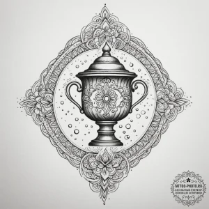Tattoo sketch aquarius's water pouring from a... - эскиз тату (№1755125426_0, 13.08.2025 22:50) — tattoo-photo.ru