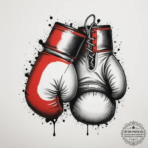 Boxing gloves, tattoo drawing outline, trash... - эскиз тату (№1755126240_0, 13.08.2025 23:04) — tattoo-photo.ru