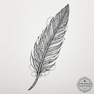 Tattoo design a geometric feather with intric... - эскиз тату (№1755127230_0, 13.08.2025 23:20) — tattoo-photo.ru