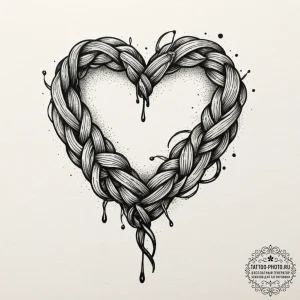 Tattoo sketch a heart with a subtle knot or b... - эскиз тату (№1755129031_0, 13.08.2025 23:50) — tattoo-photo.ru