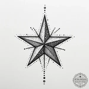 Tattoo sketch a small pixelated star dotwork. - эскиз тату (№1755129439_0, 13.08.2025 23:57) — tattoo-photo.ru