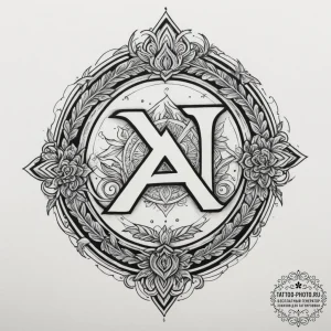 118. tattoo sketch: "oud" rune as a central e... - эскиз тату (№1755129638_0, 14.08.2025 00:00) — tattoo-photo.ru