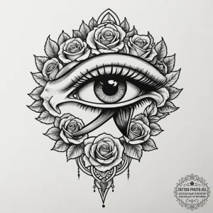 The eye of horus (is there as eye of ra, slig... - эскиз тату (№1755133062_0, 14.08.2025 00:57) — tattoo-photo.ru
