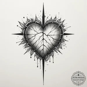 Tattoo sketch a single pixelated heart linewo... - эскиз тату (№1755133464_0, 14.08.2025 01:04) — tattoo-photo.ru