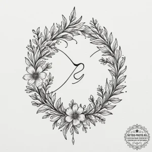 A minimalist tattoo design of the lunitsa sym... - эскиз тату (№1755135273_0, 14.08.2025 01:34) — tattoo-photo.ru