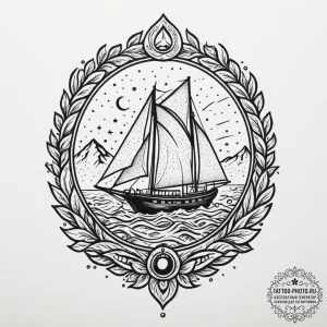Tattoo sketch a solid, unyielding rock agains... - эскиз тату (№1755136874_0, 14.08.2025 02:01) — tattoo-photo.ru