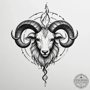 Tattoo sketch a zodiac glyph made of a specif... - эскиз тату (№1755137674_0, 14.08.2025 02:14) — tattoo-photo.ru