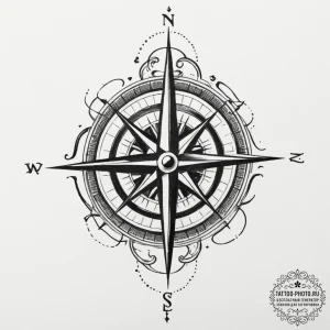 Compass rose (is there as wind rose, but can... - эскиз тату (№1755138279_0, 14.08.2025 02:24) — tattoo-photo.ru