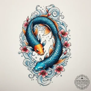 Tattoo design realistic pisces fish, scales s... - эскиз тату (№1755139490_0, 14.08.2025 02:44) — tattoo-photo.ru