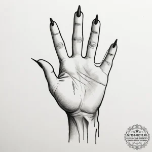 Tattoo sketch a hand with a subtle 'thread' w... - эскиз тату (№1755139887_0, 14.08.2025 02:51) — tattoo-photo.ru