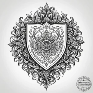 Tattoo design a family crest redesigned in a... - эскиз тату (№1755141884_0, 14.08.2025 03:24) — tattoo-photo.ru
