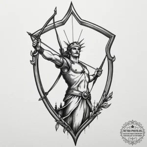 Tattoo sketch a sagittarius archer whose arro... - эскиз тату (№1755143098_0, 14.08.2025 03:44) — tattoo-photo.ru
