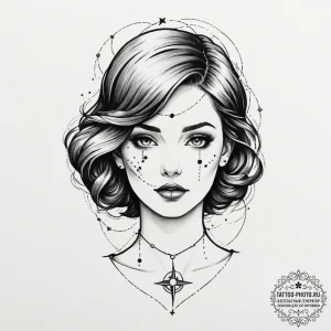 Tattoo sketch a silhouette of a woman's face,... - эскиз тату (№1755143298_0, 14.08.2025 03:48) — tattoo-photo.ru