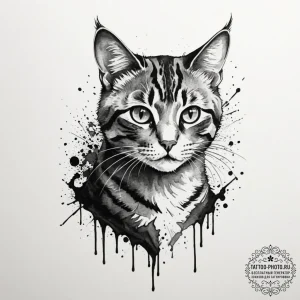 Cat, tattoo flash sheet design, watercolor ta... - эскиз тату (№1755143697_0, 14.08.2025 03:54) — tattoo-photo.ru