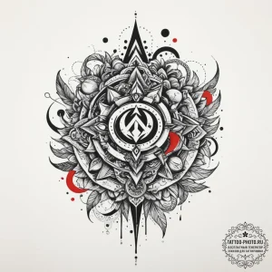 Maya (symbols), tattoo drawing outline, trash... - эскиз тату (№1755145098_0, 14.08.2025 04:18) — tattoo-photo.ru