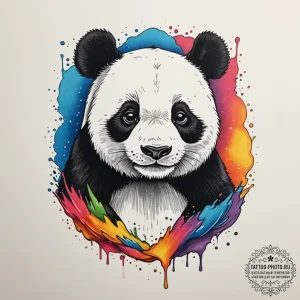 Panda, tattoo sketch design, vibrant colors,... - эскиз тату (№1755145902_0, 14.08.2025 04:31) — tattoo-photo.ru
