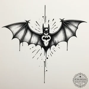 The bat-signal, tattoo sketch design, detaile... - эскиз тату (№1755146098_0, 14.08.2025 04:34) — tattoo-photo.ru