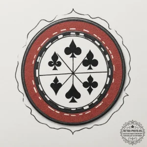 A poker chip, tattoo line art, realistic blac... - эскиз тату (№1755146500_0, 14.08.2025 04:41) — tattoo-photo.ru